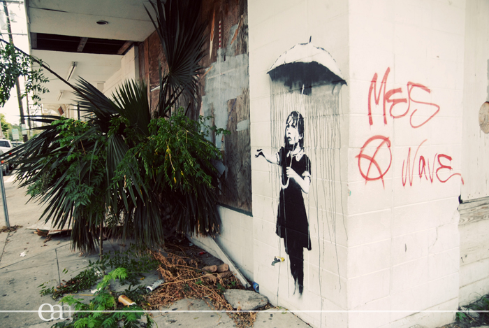 Banksy Rain Girl